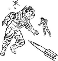 A coloring page of outer space
